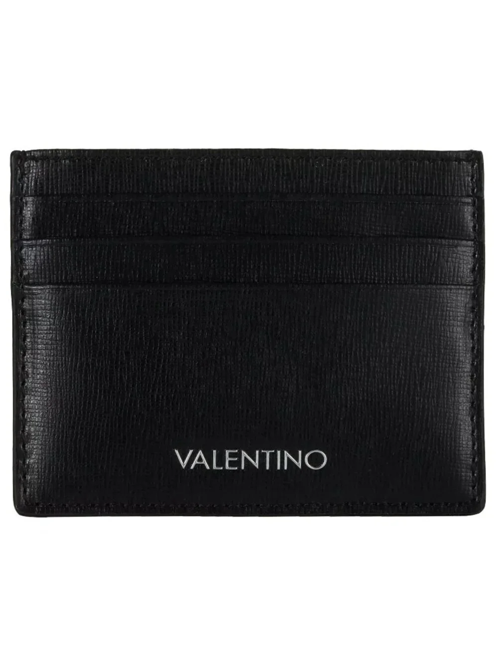 Valentino Men's Black Marnier Leather Card Holder - NIB